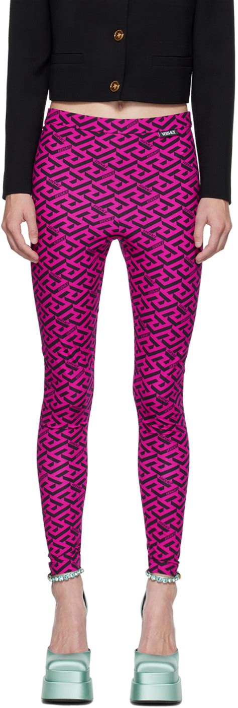 pink la greca leggings